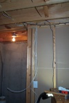 Old single switch and new wires for existing pull string lights.